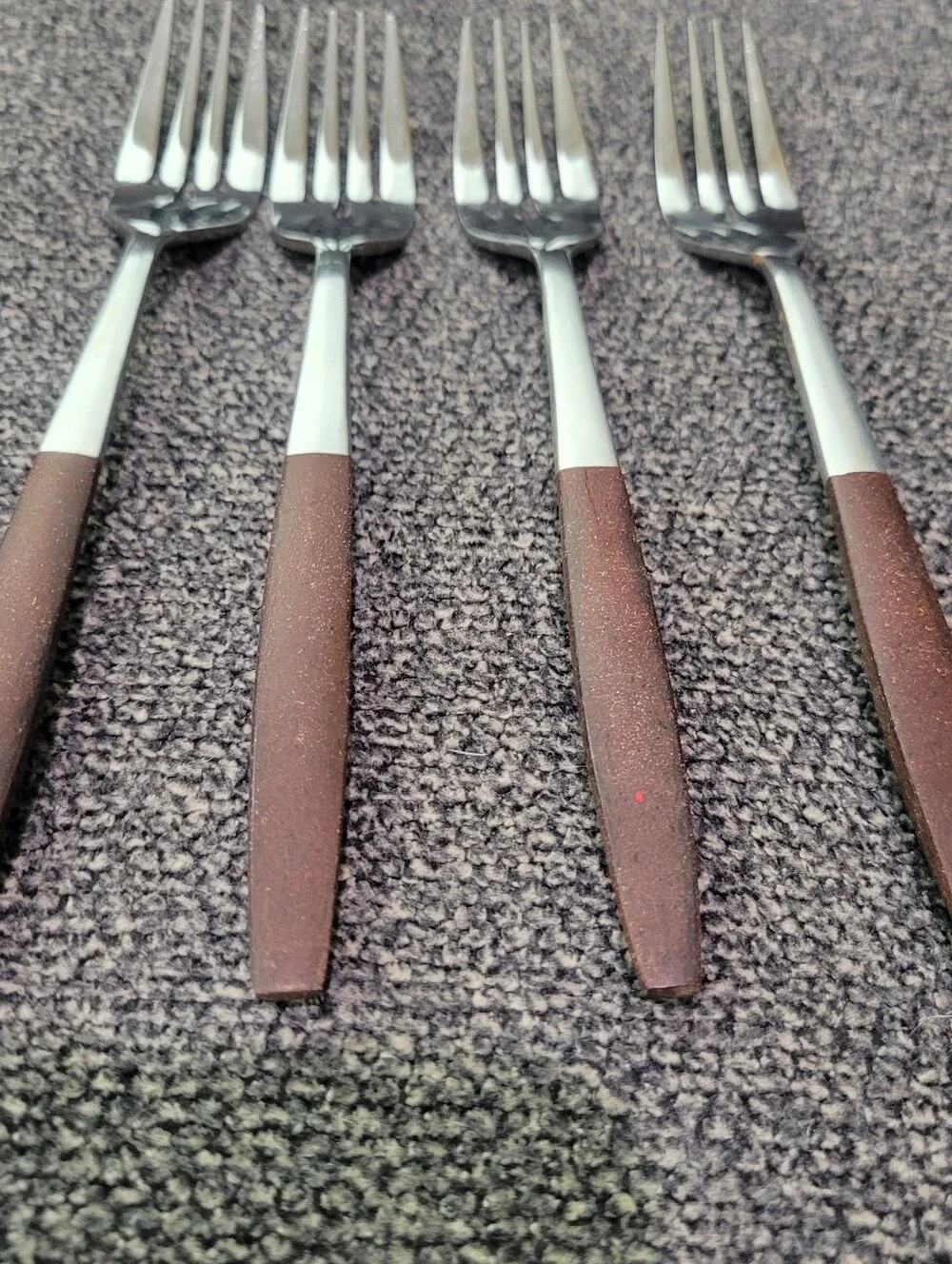 Vintage Interpur Royal Elegance Fork Flatware Stainless Brown Handle Japan